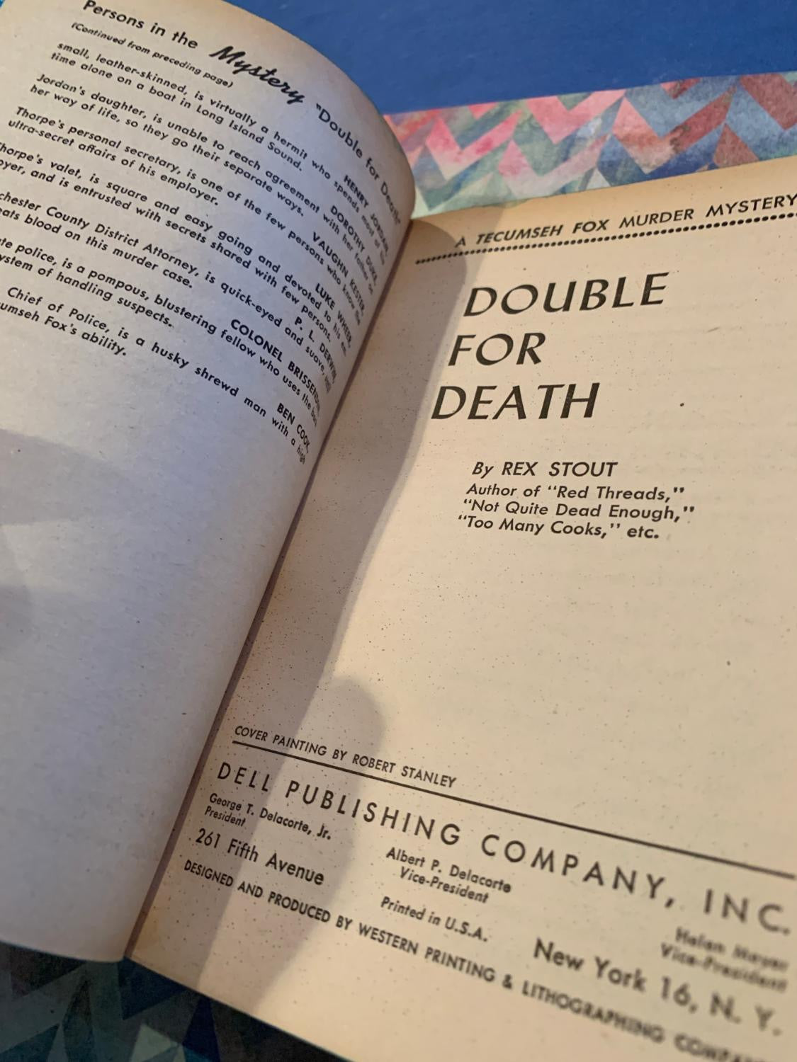 DOUBLE FOR DEATH (dell mapback #495)