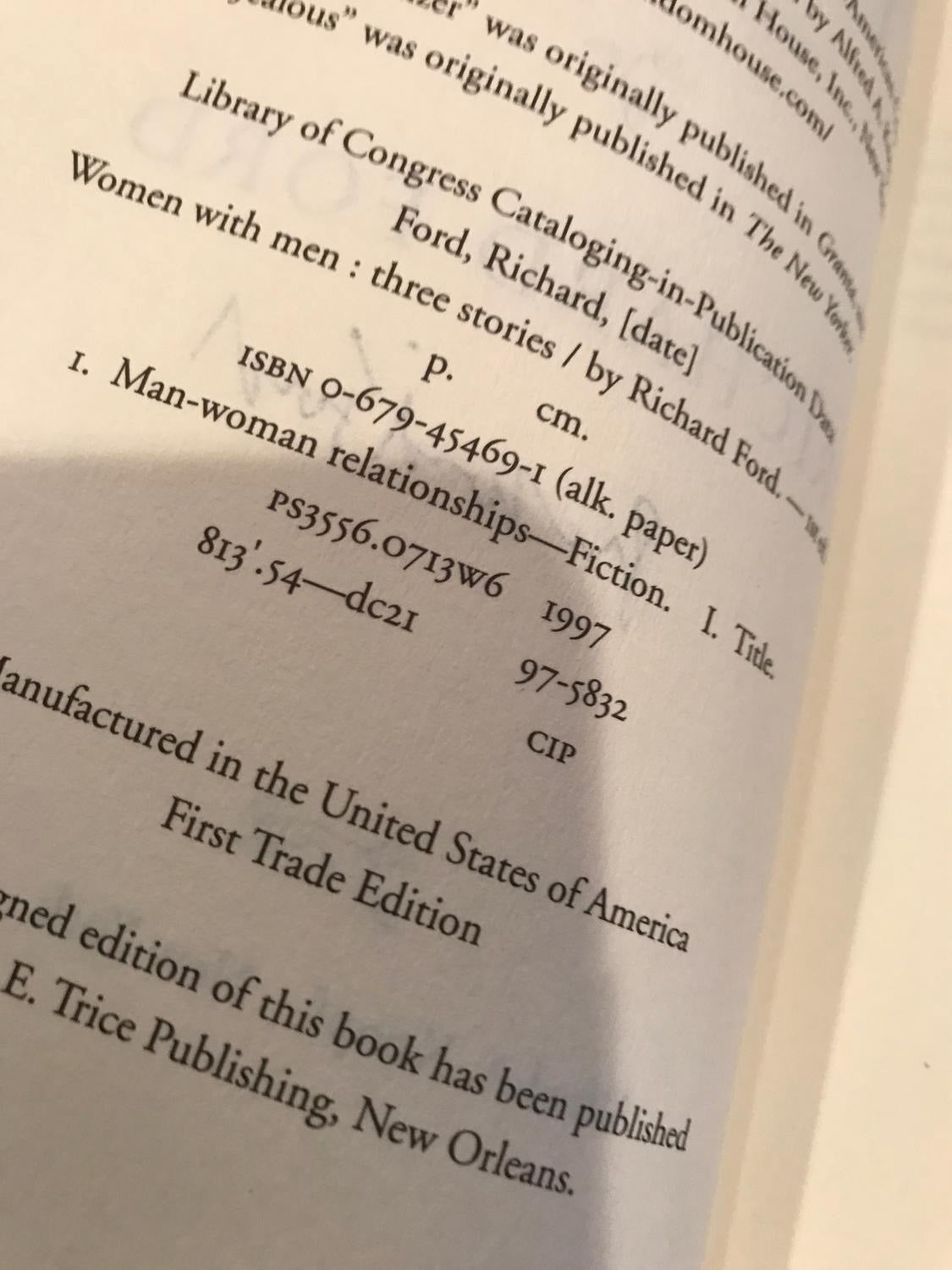 Women With Men by Richard Ford