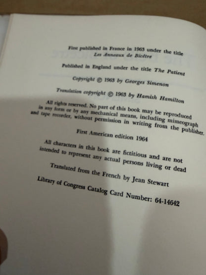The  Bells of Bicetre by Simenon
