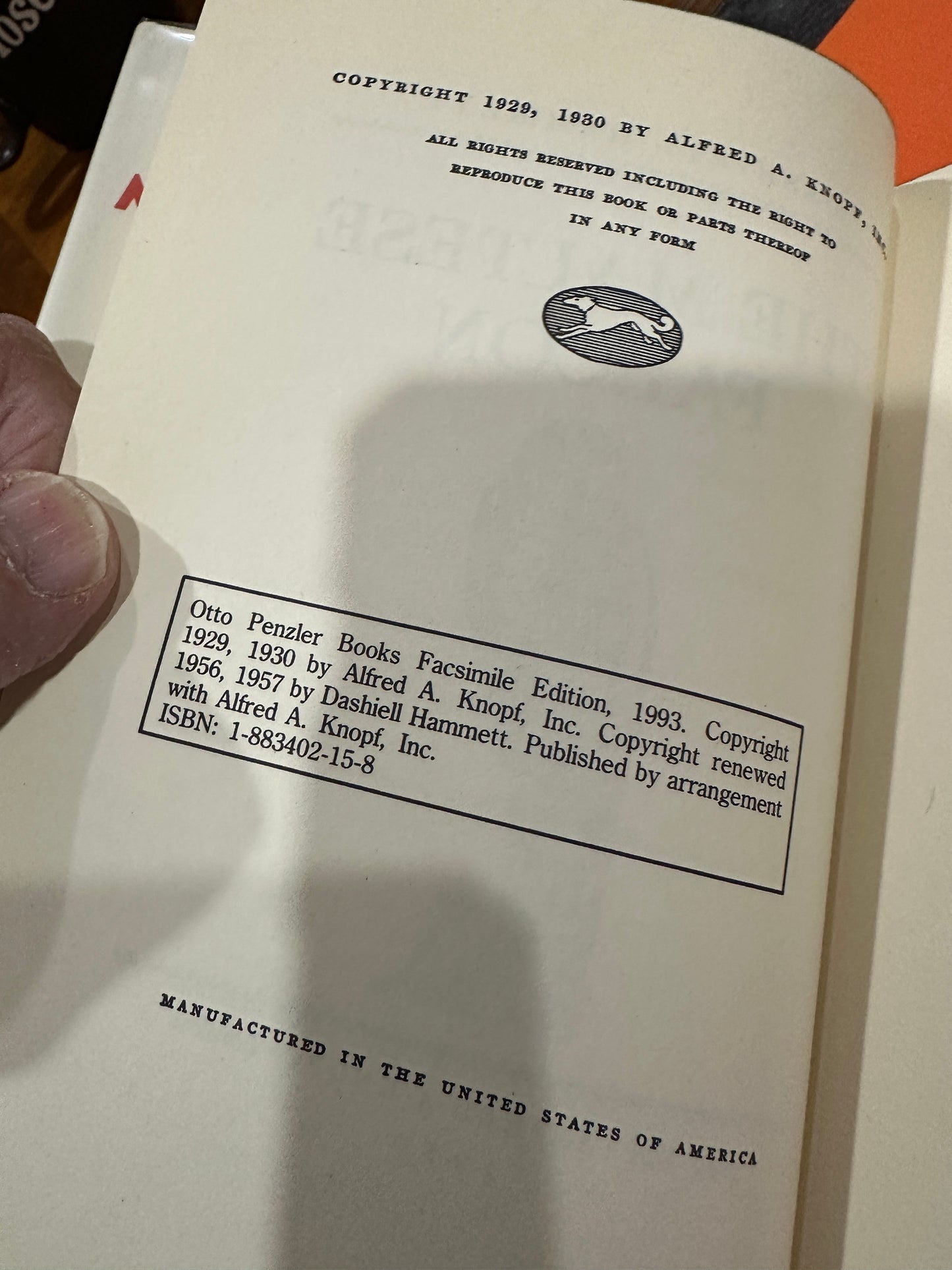 The Maltese Falcon Facsimile ed