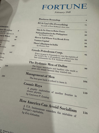 Fortune Magazine  Febuary 1949 complete