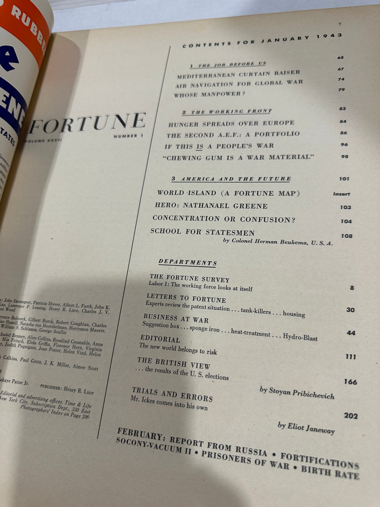 Fortune Magazine  January 1942 complete ( complete with map)