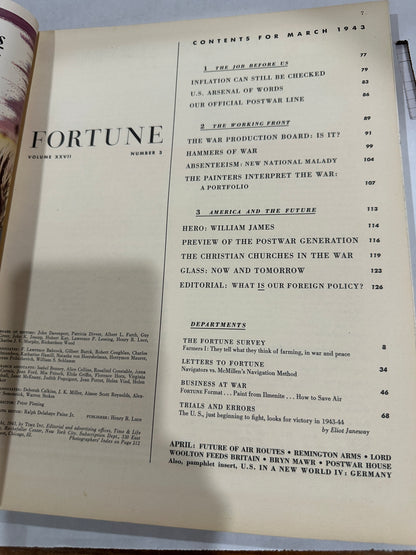 Fortune Magazine March 1943 complete