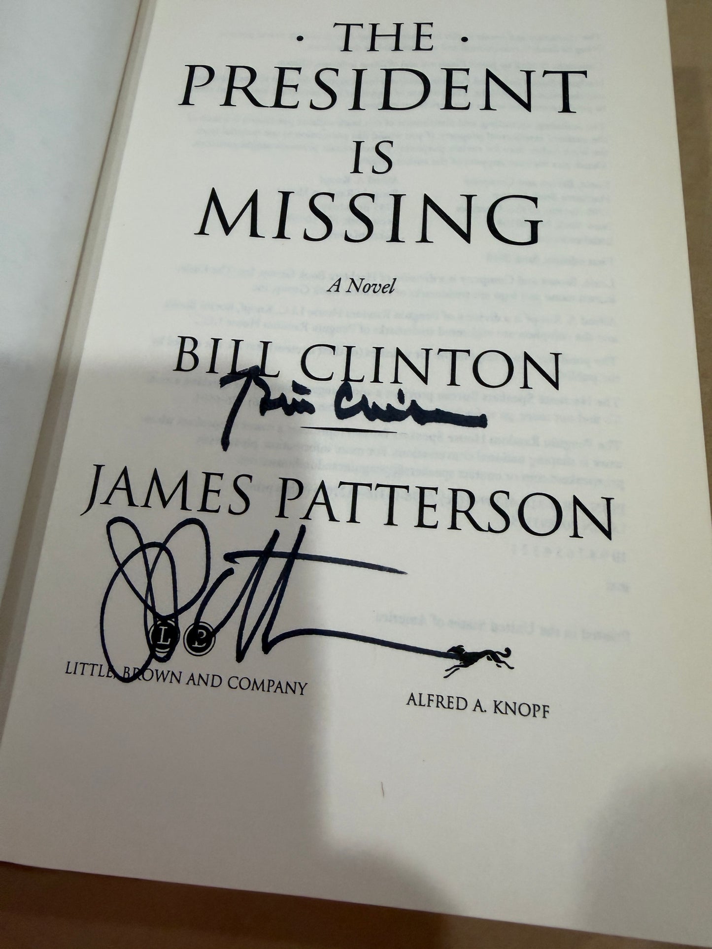 The President is Missing ( signed 1st by both authors)