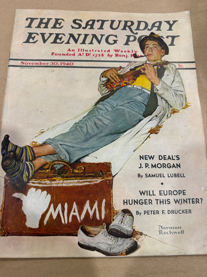 Saturday Evening Post Nov 30, 1940  Norman Rockwell cover