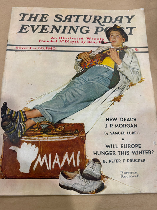 Saturday Evening Post Nov 30, 1940  Norman Rockwell cover