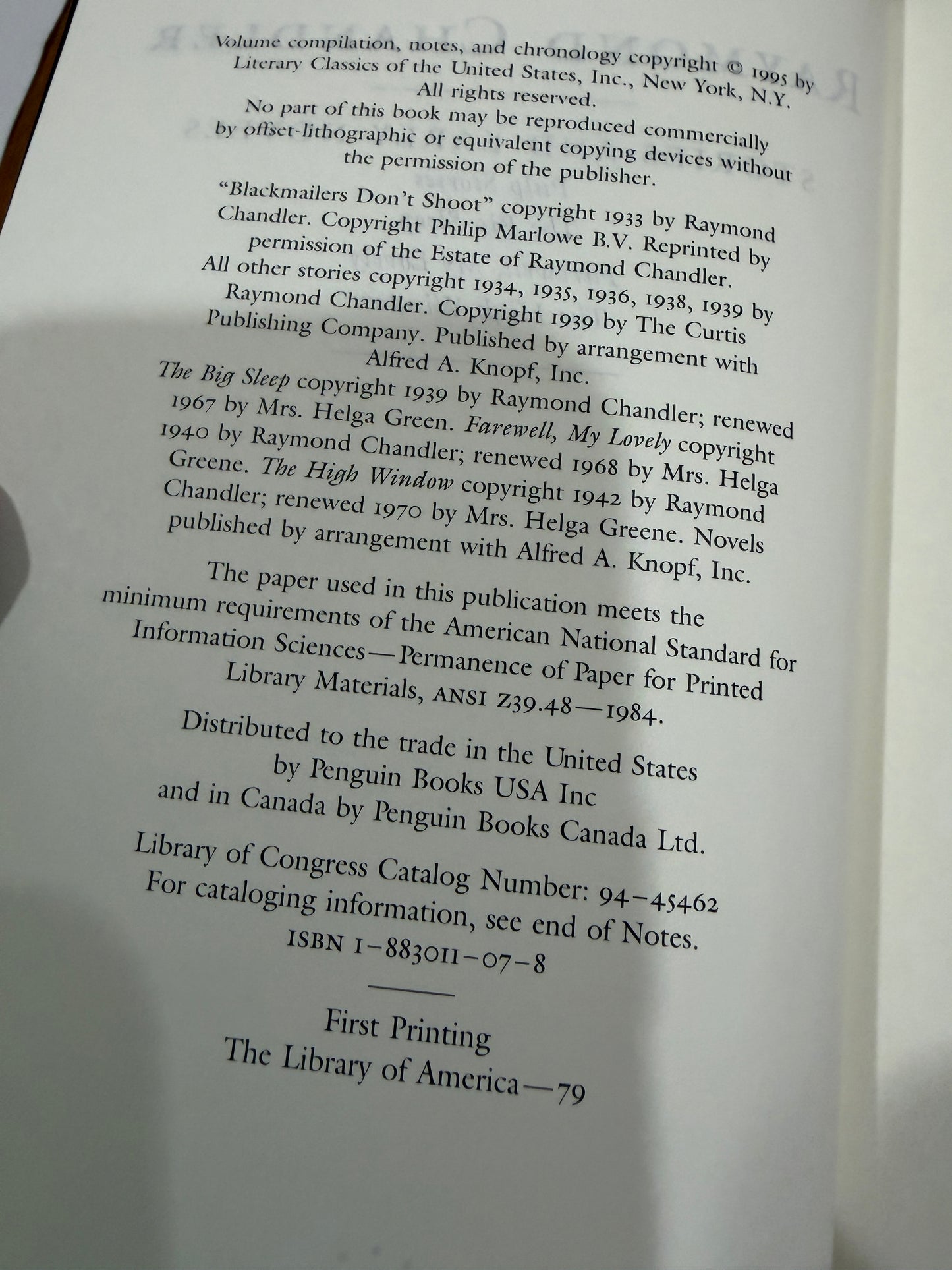Chandler: Stories and early novels