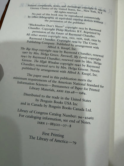 Chandler: Stories and early novels