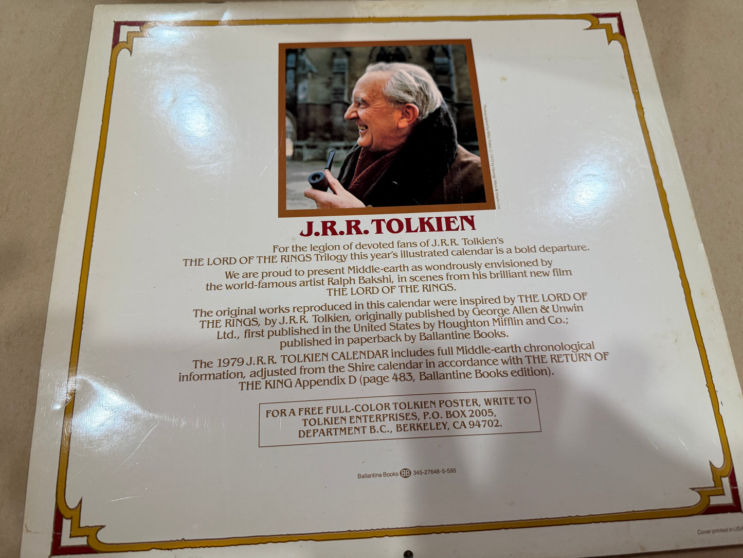 1979 J.R.R. Tolkien calendar