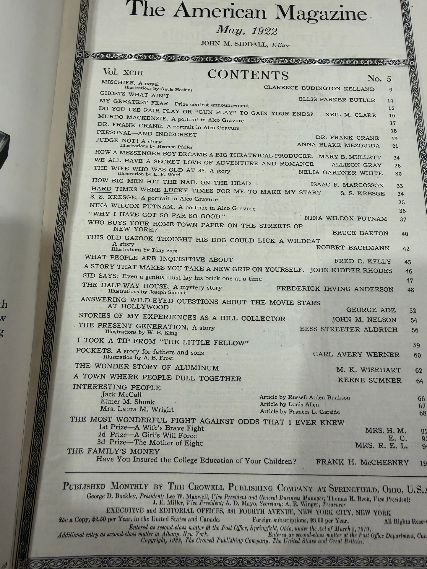 The American Magazine May 1922