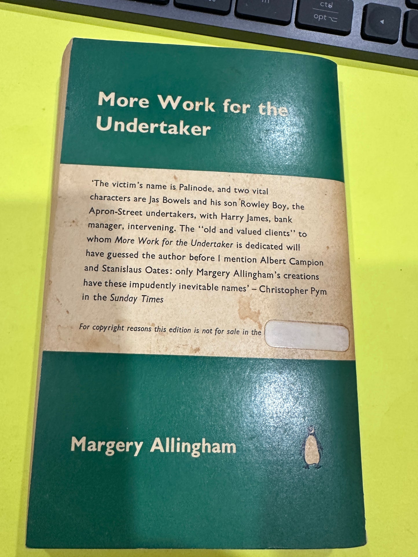 More Work for the Undertaker Margery Allingham sc Penguin