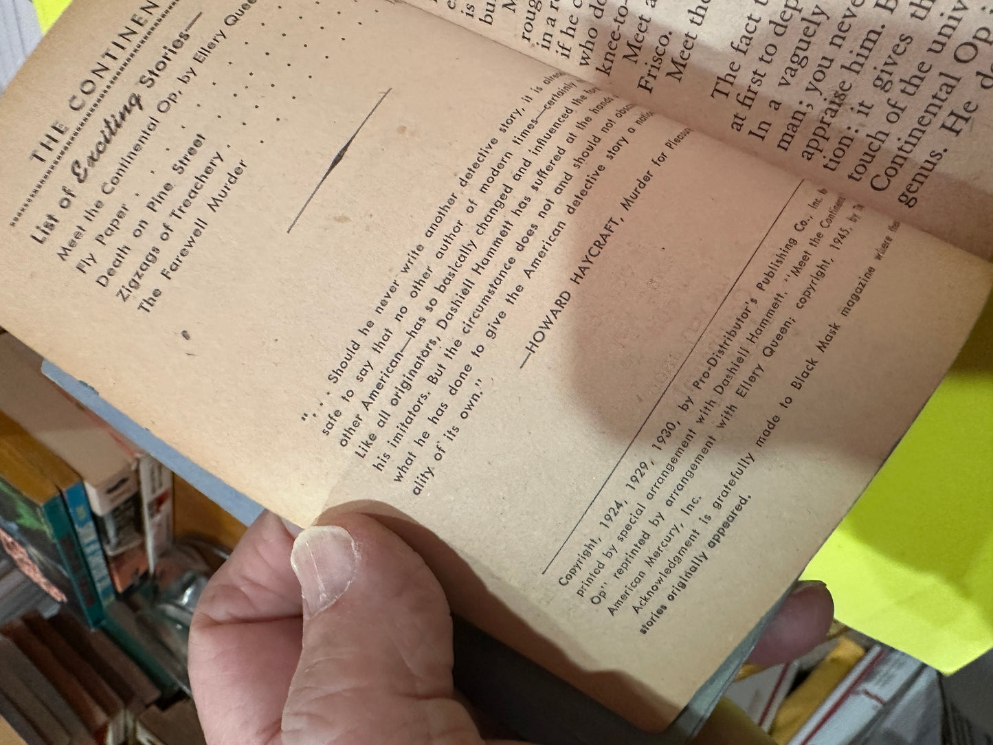 The Continental Op by Dashiell Hammett DELL MAPBACK