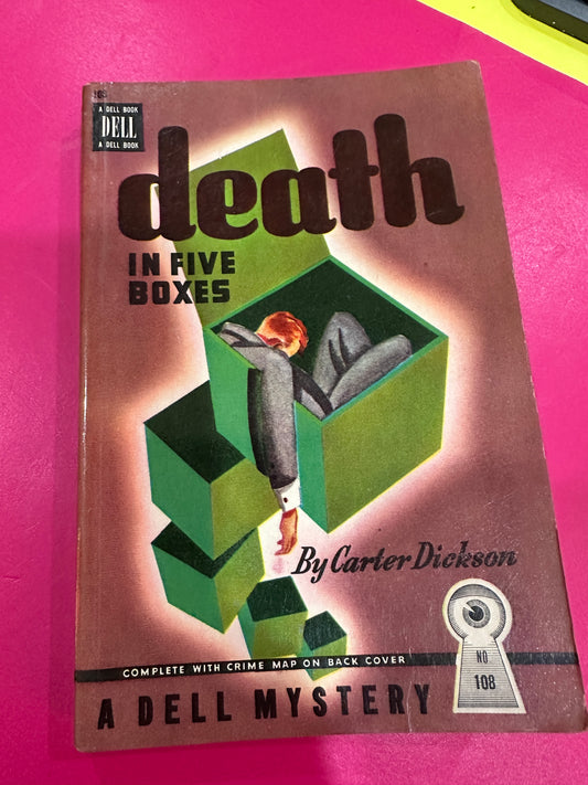 Death in Five Boxes by Carter Dickson DELL MAPBACK