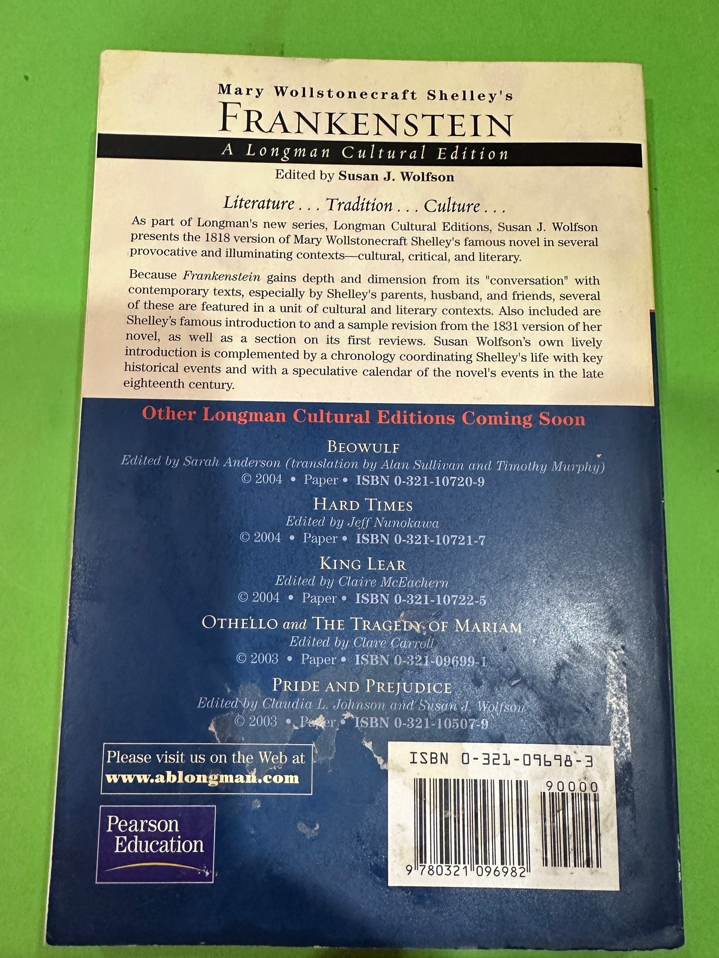 Frankenstein by Mary Shelly