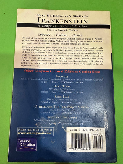 Frankenstein by Mary Shelly