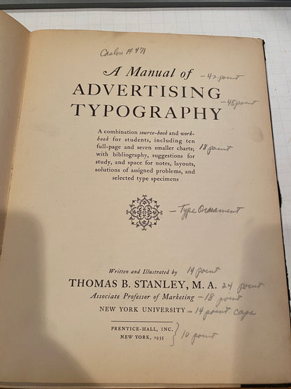 A MANUAL OF ADVERTISING TYPOGRAPHY