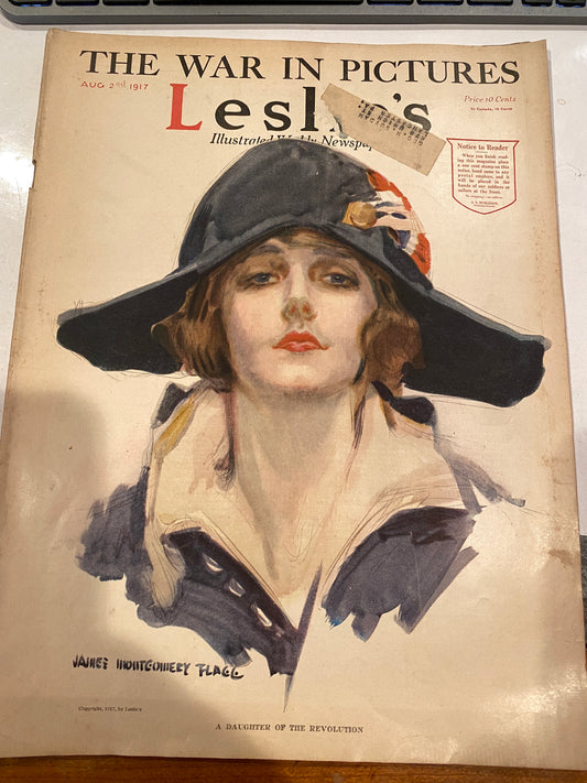 Leslie Magazine Aug 2nd 1917 JAMES MONTGOMERY FLAGG cover