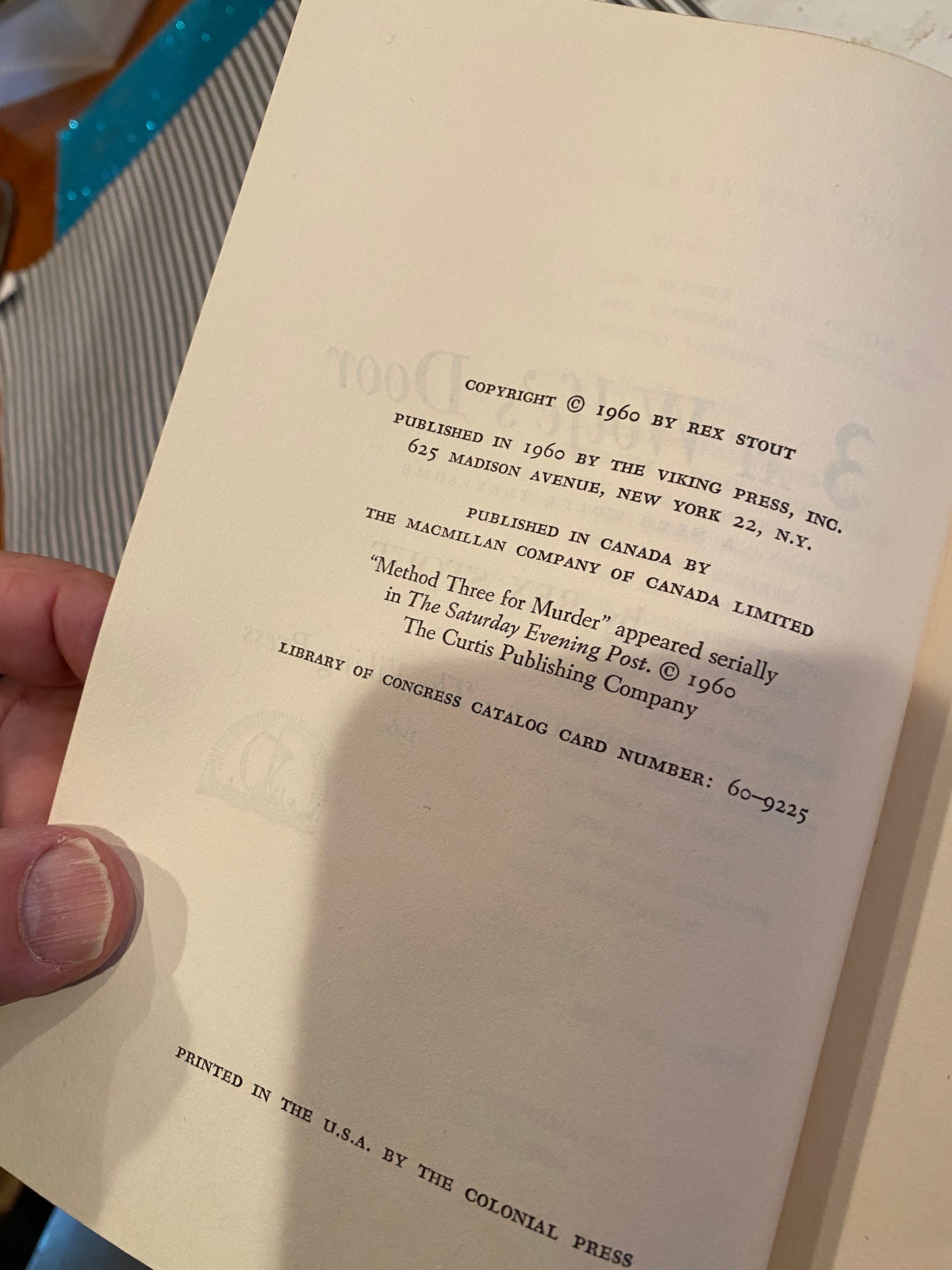 THREE AT WOLFE'S DOOR ( review copy)