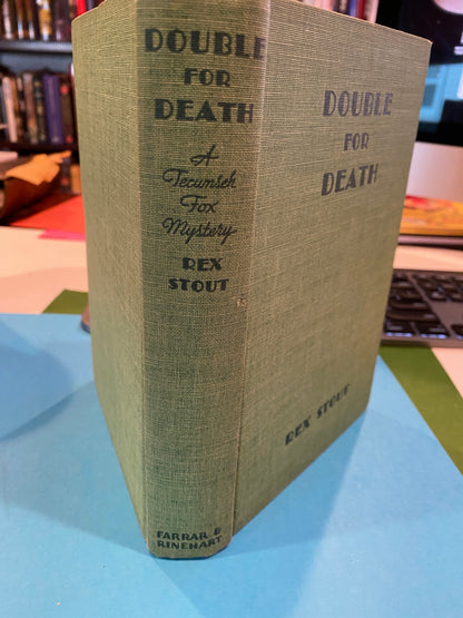 DOUBLE FOR DEATH by Rex Stout 1st ed 2DJs