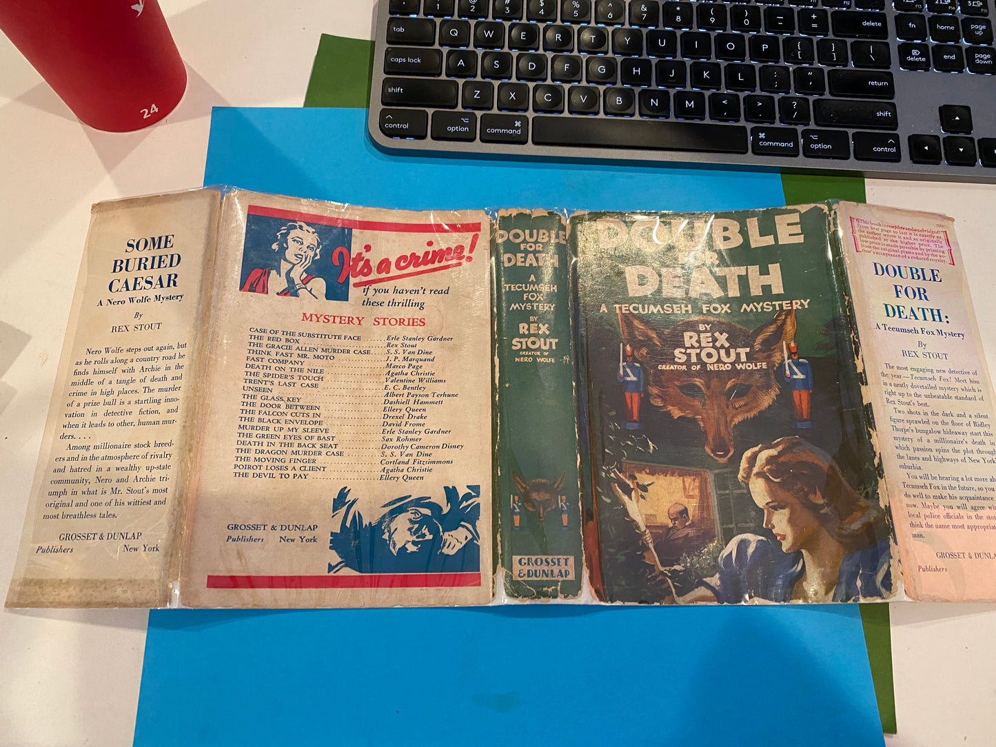 DOUBLE FOR DEATH by Rex Stout 1st ed 2DJs