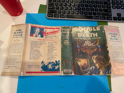 DOUBLE FOR DEATH by Rex Stout 1st ed 2DJs
