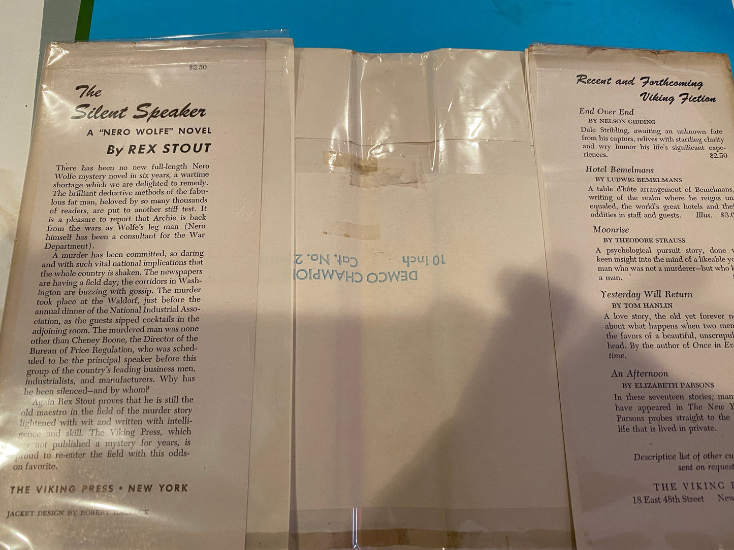 The Silent Speaker by Rex Stout 1st