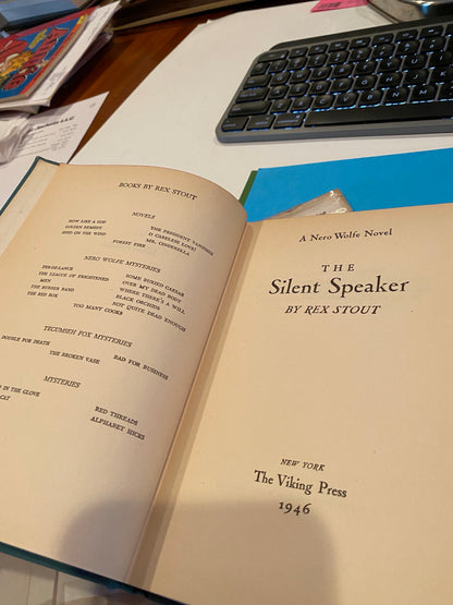 The Silent Speaker by Rex Stout 1st