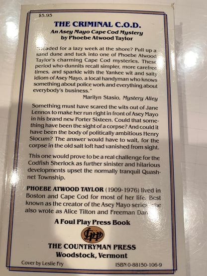 THE CRIMINAL C.O.D. by Phoebe Atwood Taylor