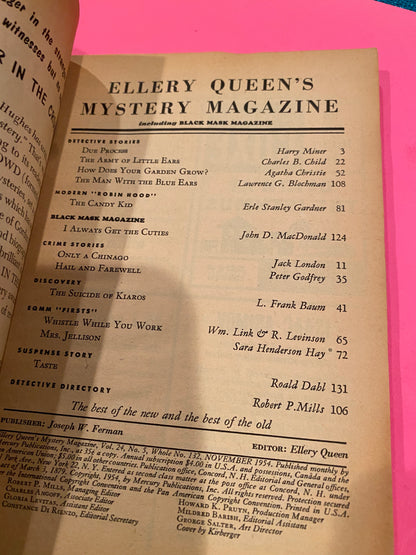 Ellery Queen Mystery Magazine NOV 1954 Vol 24 #132