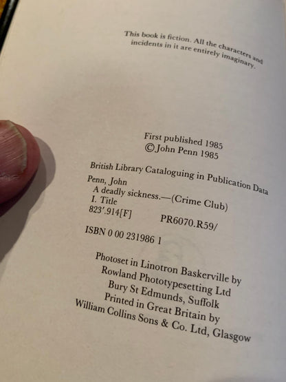 A DEADLY SICKNESS by John Penn