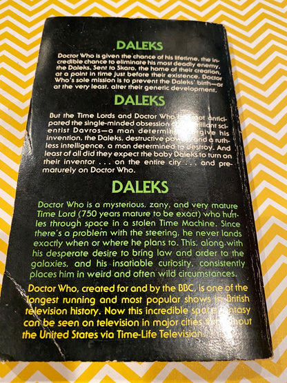 DR WHO   AND THE GENESIS OF THE DALEKS by Terrance Dicks
