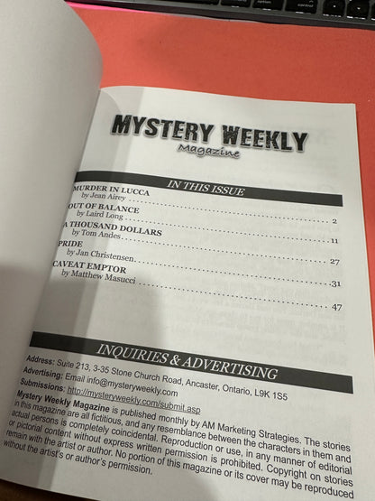 Mystery Weekly magazine May 2018