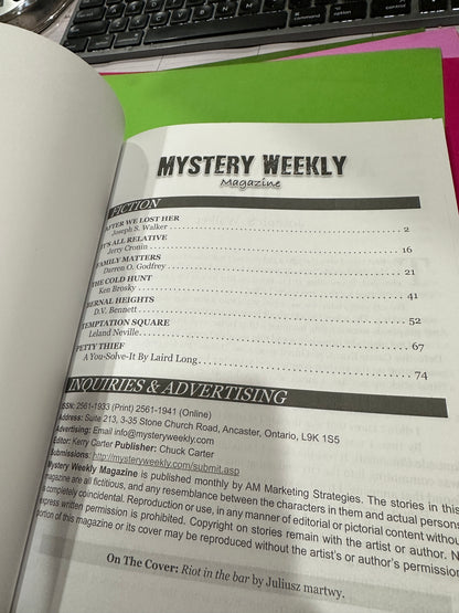 Mystery Weekly magazine August 2018