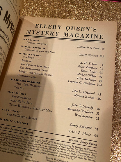 Ellery Queen Mystery Magazine July  1953 vol 22  #116