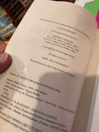 A Grave Mistake by Ngaio Marsh