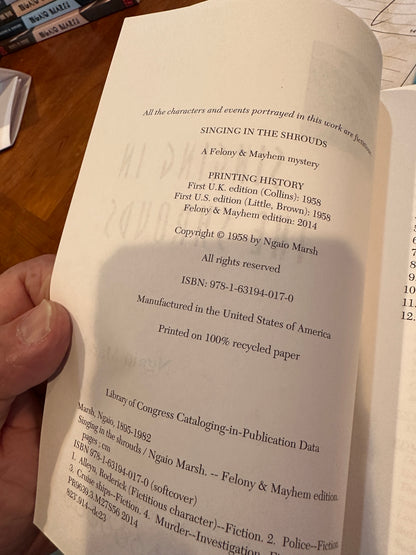 Singing in the Shrouds by Ngaio Marsh