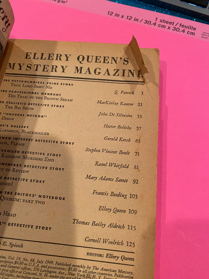 Ellery Queen Mystery Magazine July 1949 Vol 14  #68