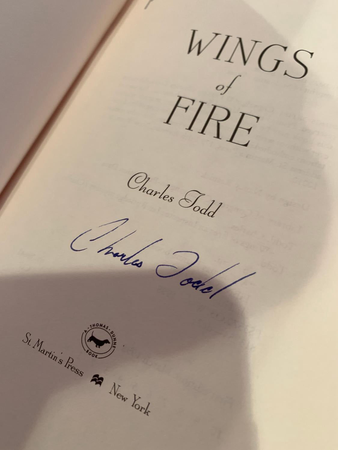 WINGS OF FIRE by Charles Todd