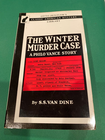 The WINTER  Murder Case by  S S Van Dine