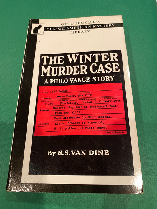 The WINTER  Murder Case by  S S Van Dine