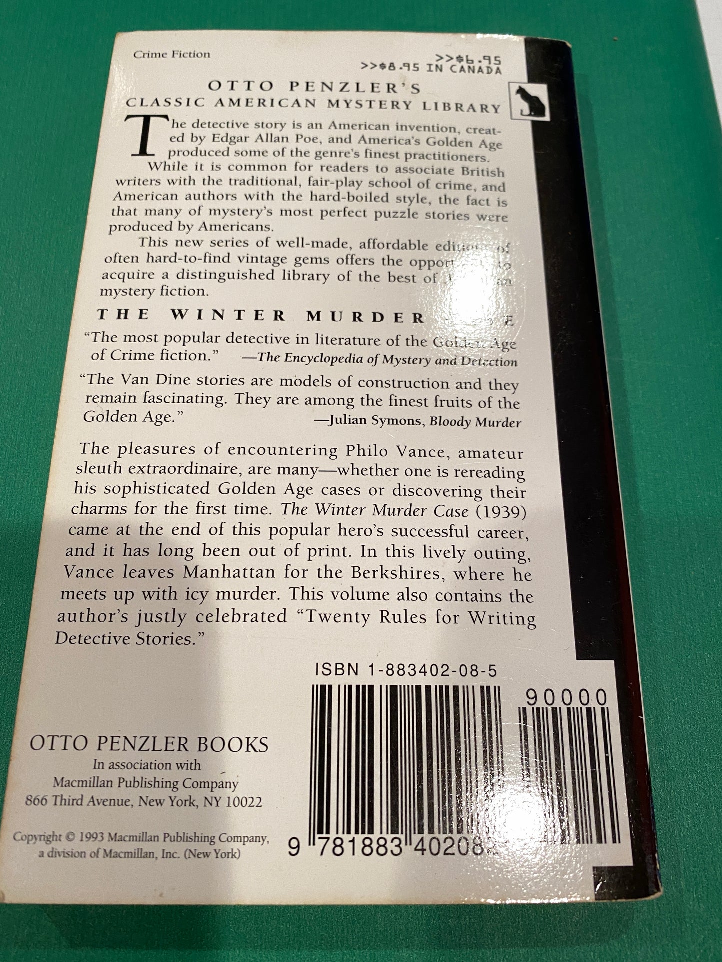 The WINTER  Murder Case by  S S Van Dine