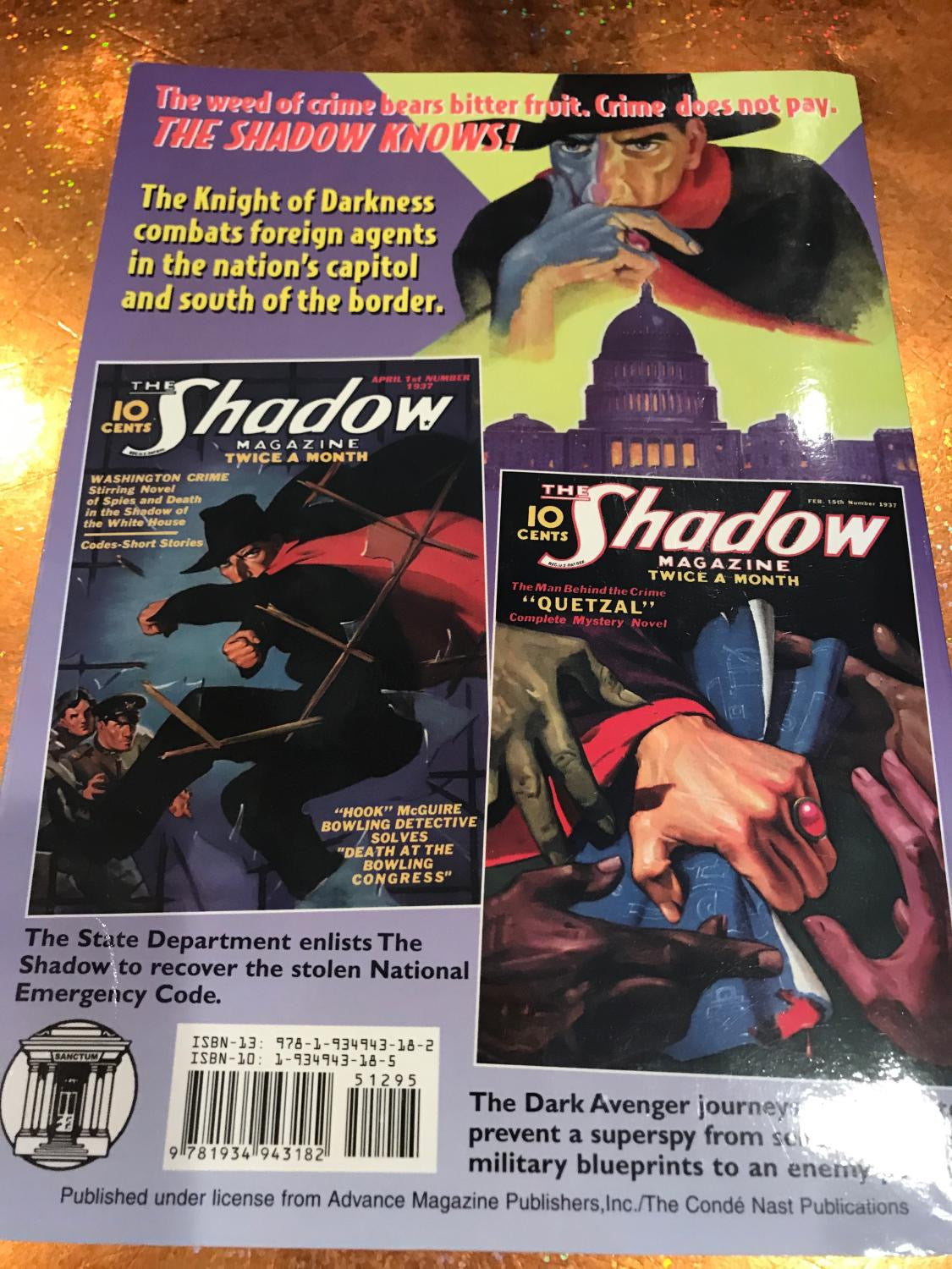 THE SHADOW # 24 WASHINGTON CRIME & QUETZAL