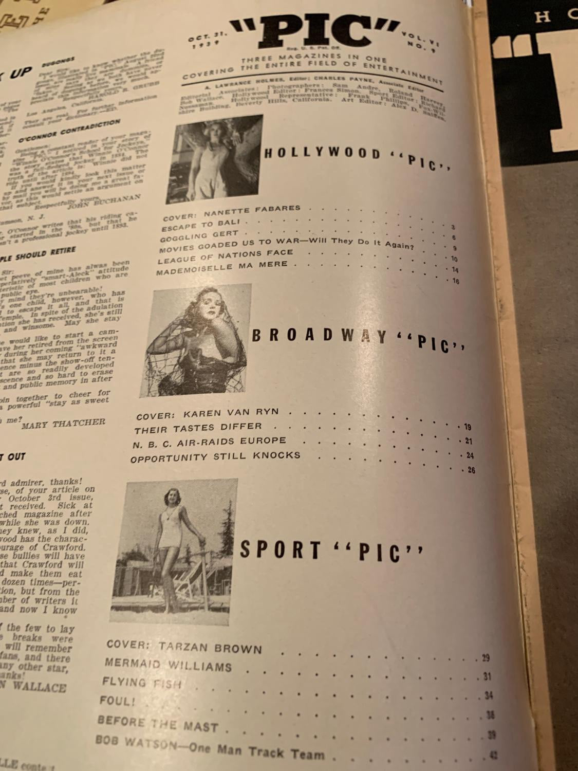 PIC magazine- OCT 31, 1939