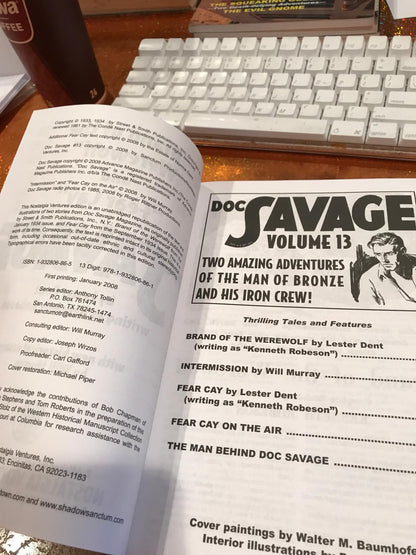 DOC SAVAGE # 13 BRAND OF THE WEREWOLF & FEAR CAY