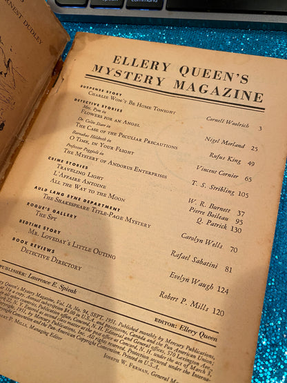 Ellery Queen Mystery Magazine Sept 1951   vol 18  #94