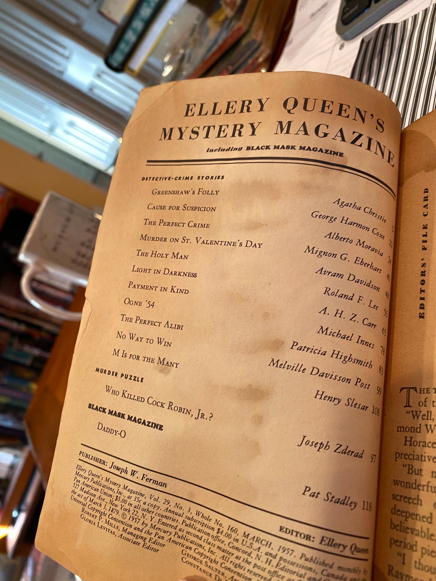 Ellery Queen Mystery Magazine  March 1957