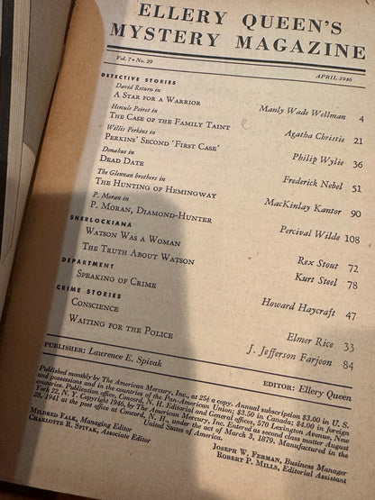 Ellery Queen Mystery Magazine vol 7 #29