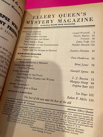 Ellery Queen Mystery Magazine Oct 1954
