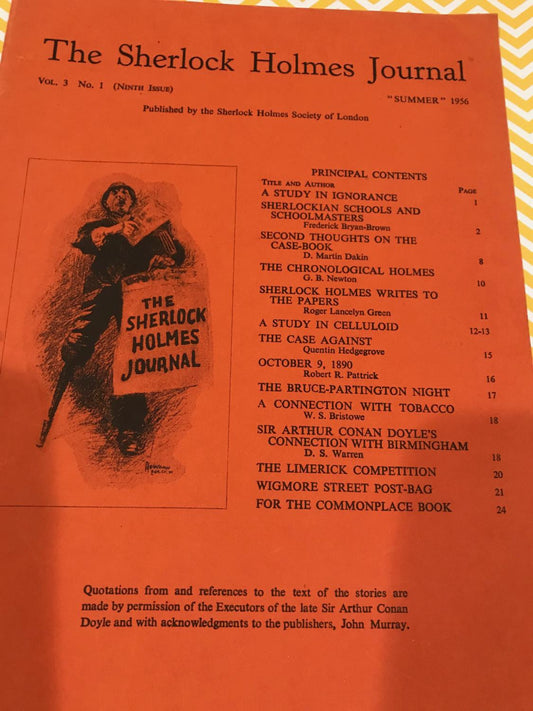 The Sherlock Holmes Journal Vol 3 # 1