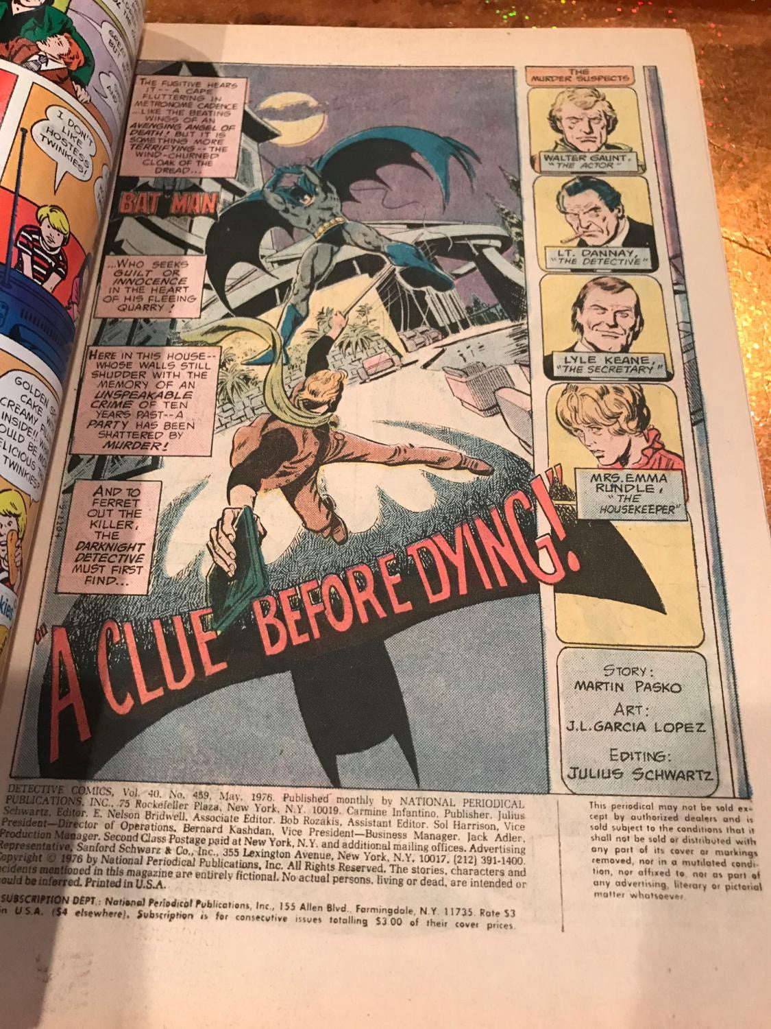 BATMAN'S DETECTIVE COMICS 459
